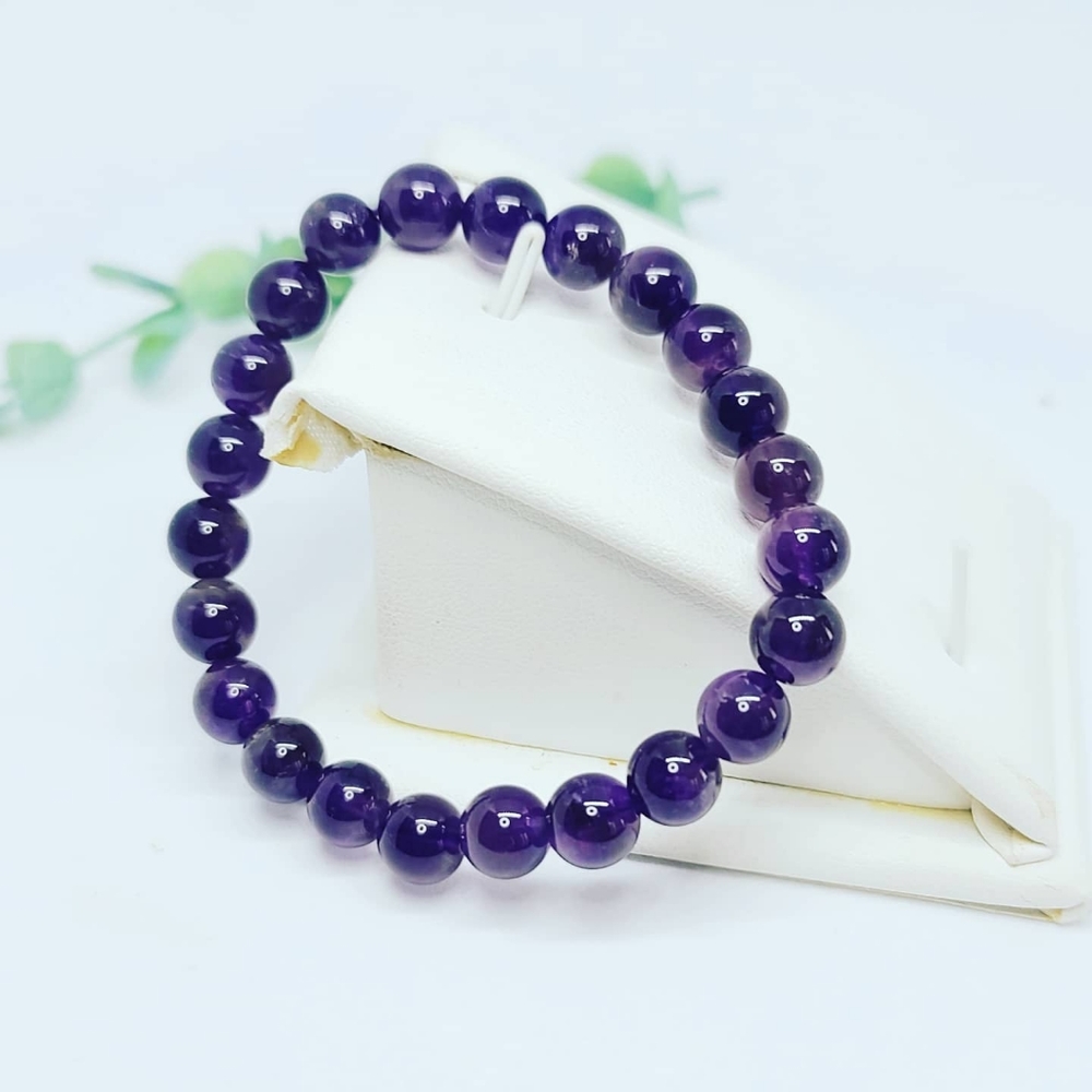 Amethyst beaded bracelet 8 mm